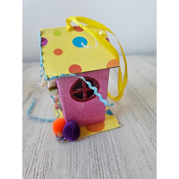 Katherine's collection cardboard spring birdhouse village glitter unique spring - Picture 2 of 9